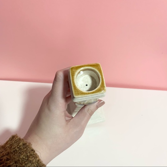 Vintage floral ceramic candlestick holder - Picture 4 of 4